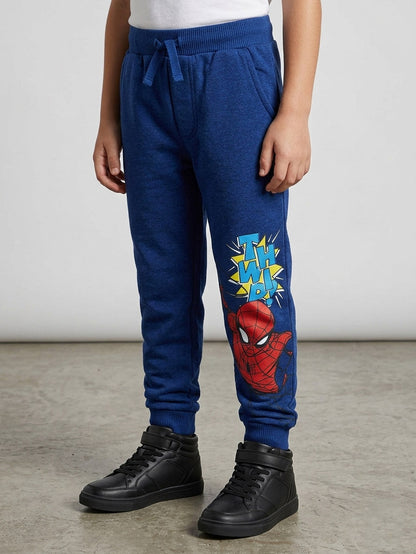 Boys Printed Fleece Navy Jogger