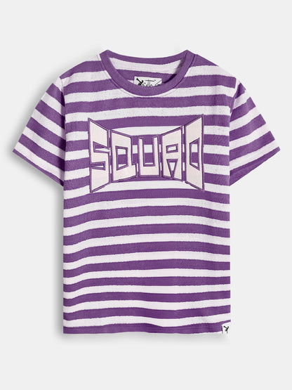 Boys Jacquard Applique Purple T-Shirt