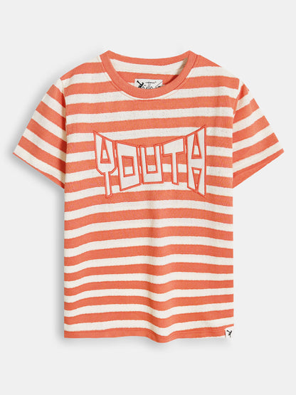Boys Jacquard Applique Orange T-Shirt