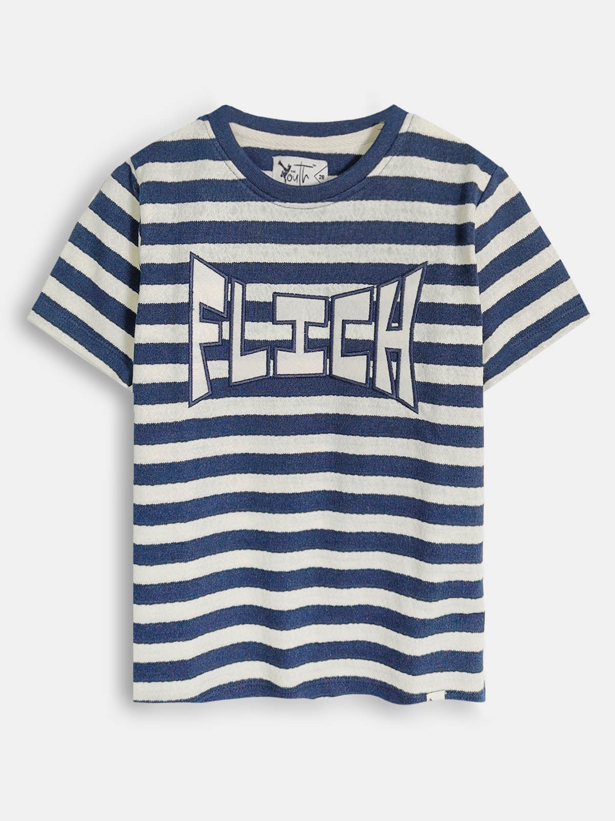 Boys Jacquard Applique Navy T-Shirt