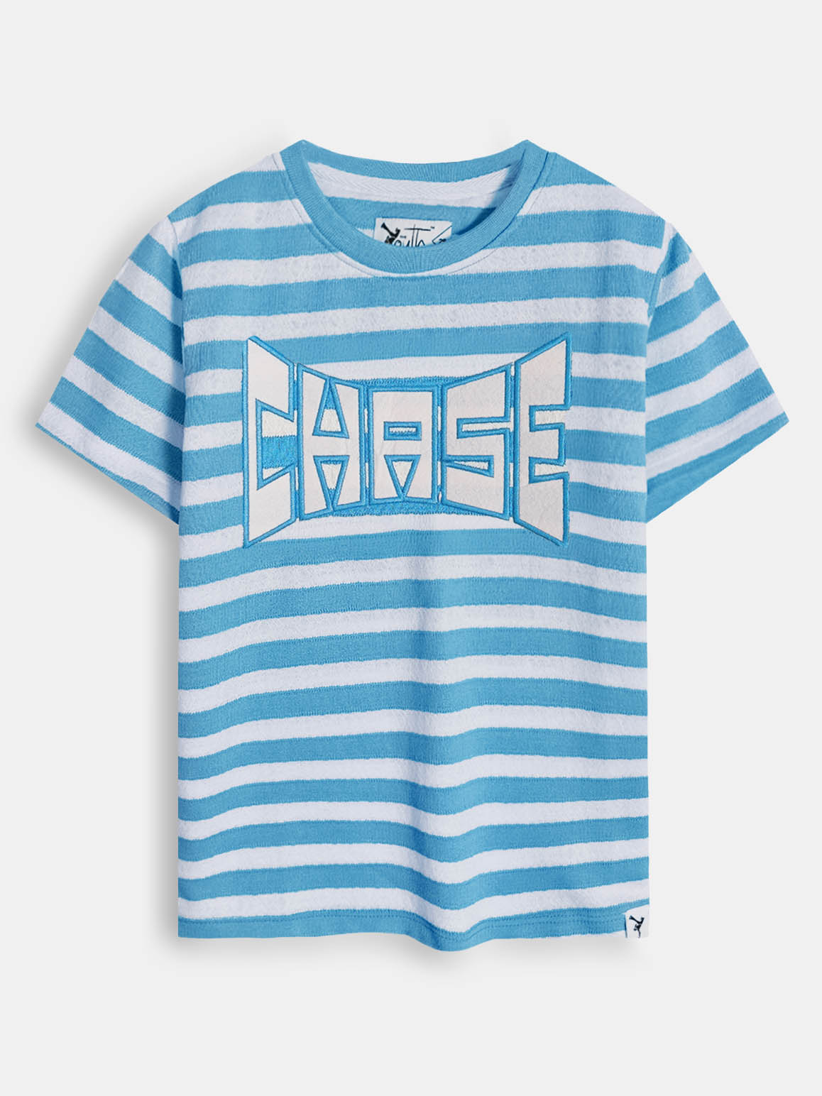 Boys Jacquard Applique Blue T-Shirt