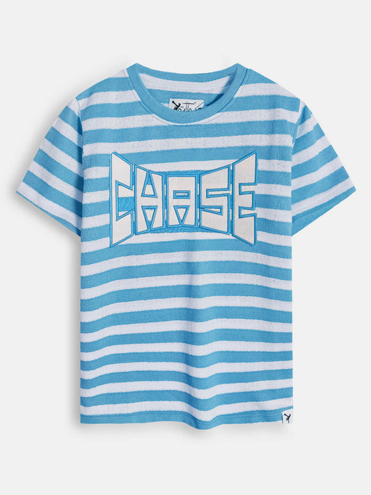 Boys Jacquard Applique Blue T-Shirt