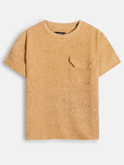 Boys Burnout Oversize Fit L.Brown Tee