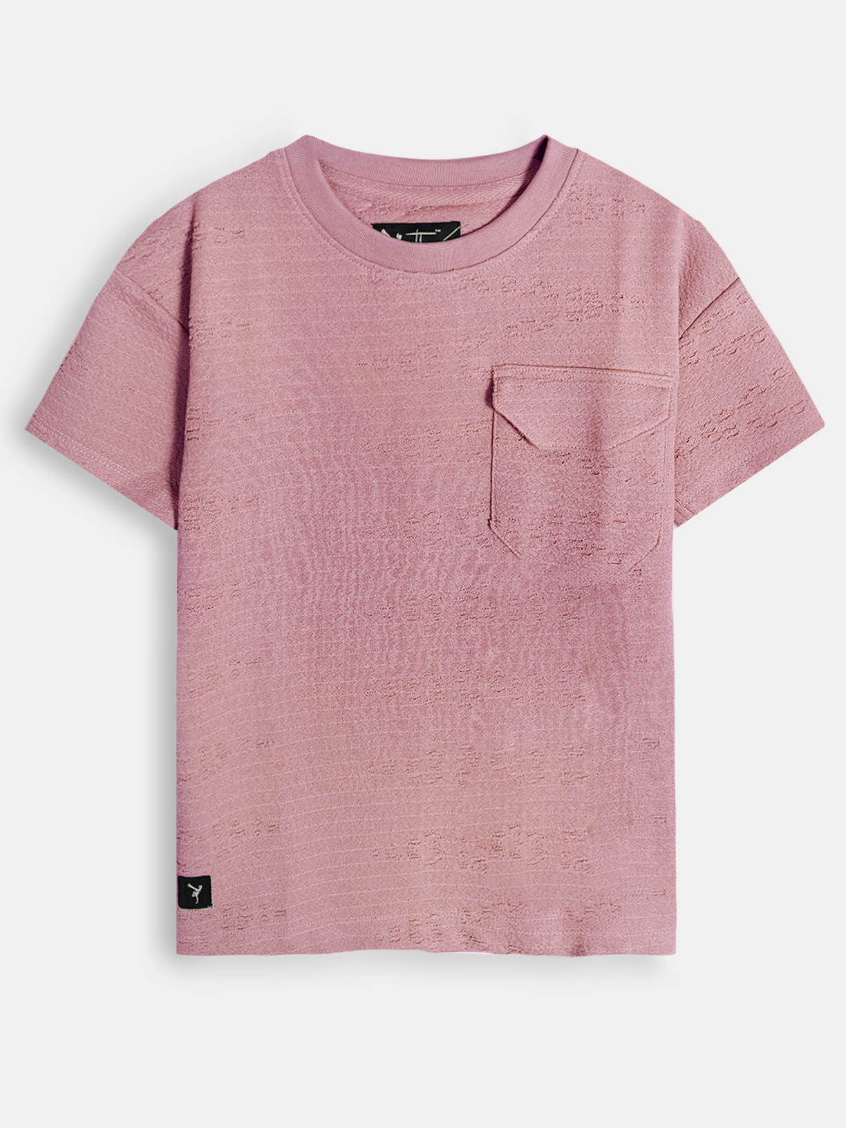 Boys Burnout Oversize Fit Pink Tee