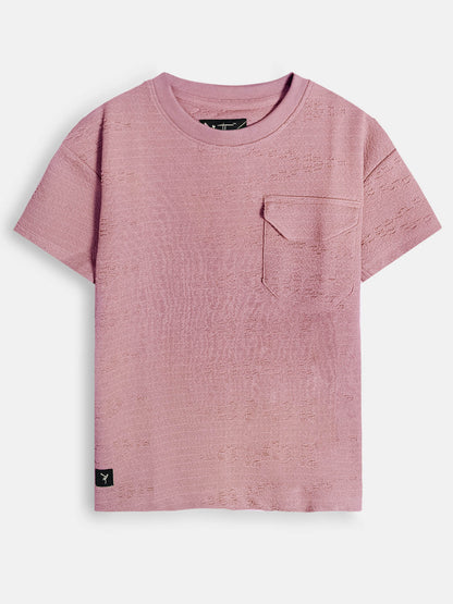 Boys Burnout Oversize Fit Pink Tee