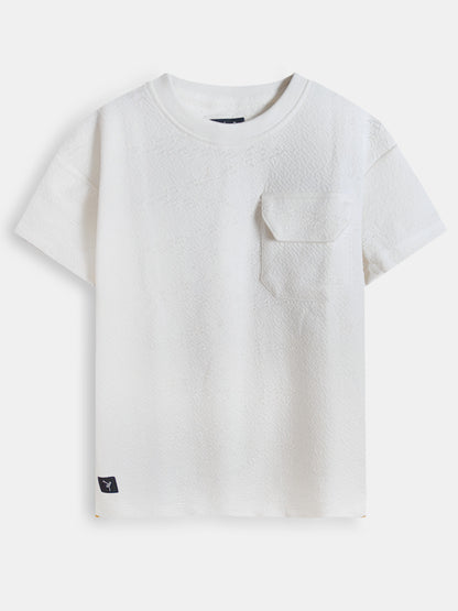 Boys Burnout Oversize Fit Cream Tee