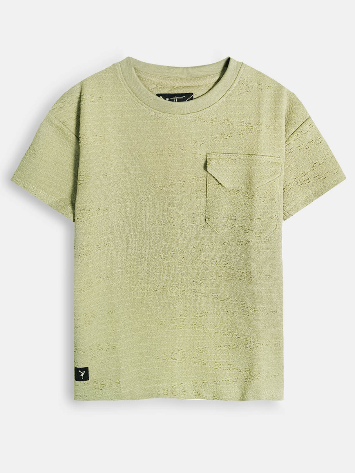 Boys Burnout Oversize Fit Green Tee