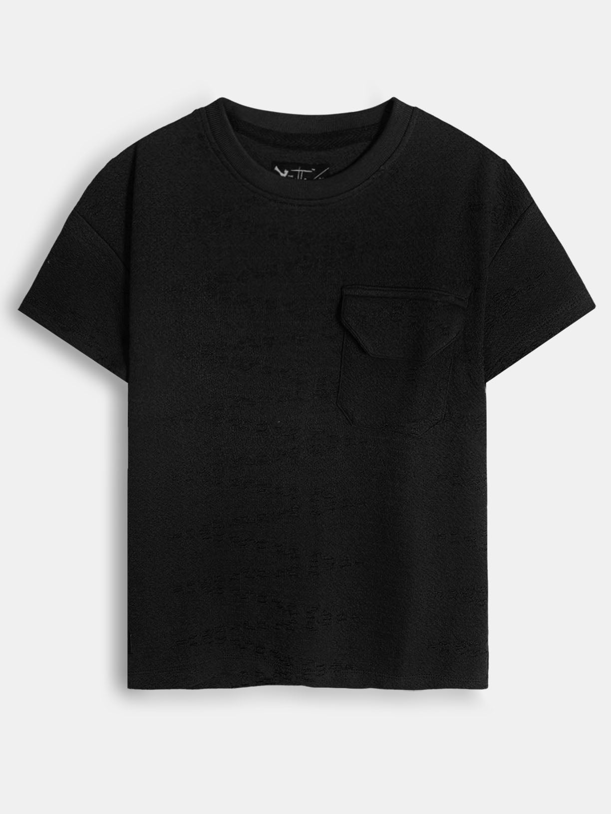Boys Burnout Oversize Fit Black Tee