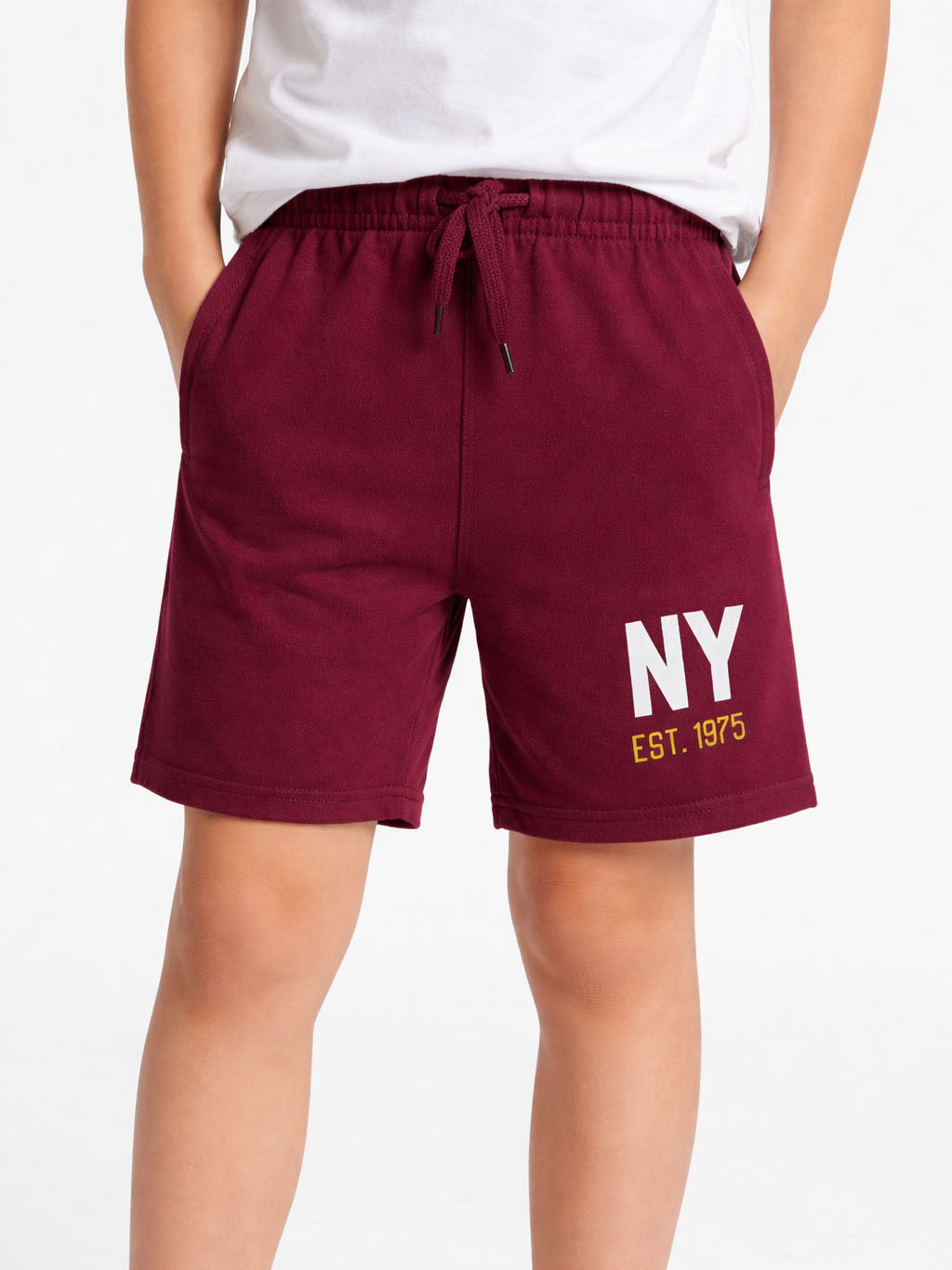 Boys Maroon Knit Shorts