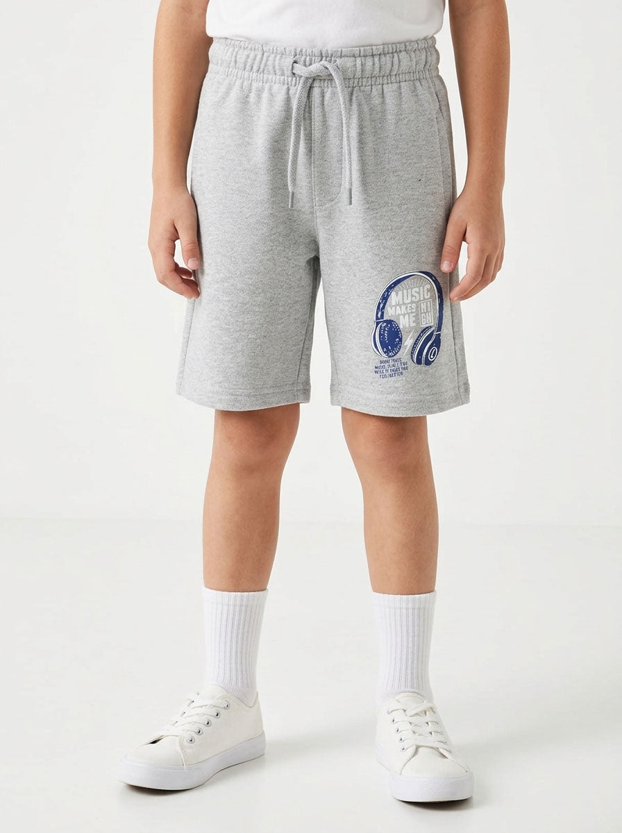 Boys Grey Knit Shorts