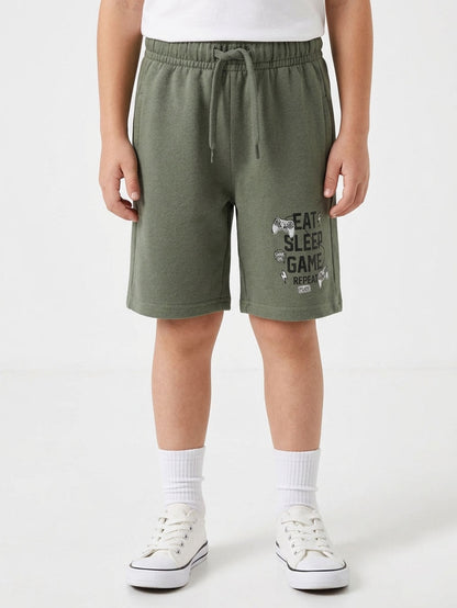 Boys Olive Knit Shorts