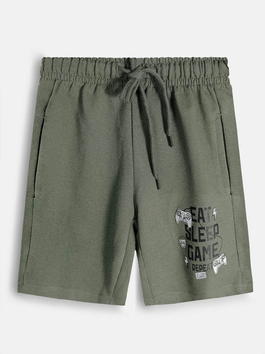 Boys Olive Knit Shorts