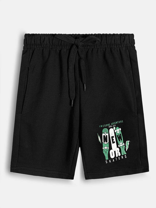 Boys Black Knit Shorts