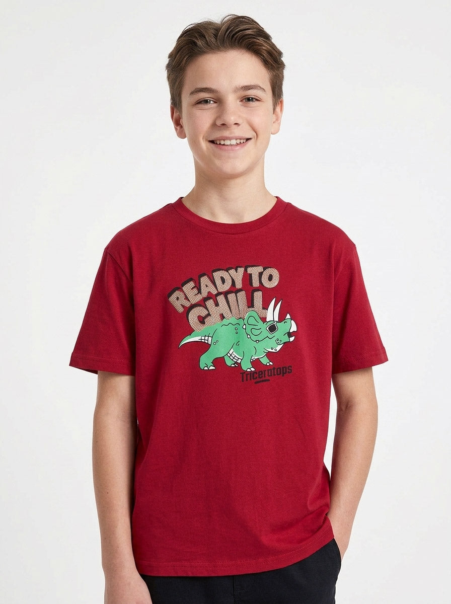 Boys Printed and Sequined T-Shirt