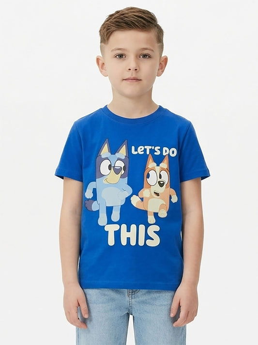 Boys Printed Blue T- Shirt