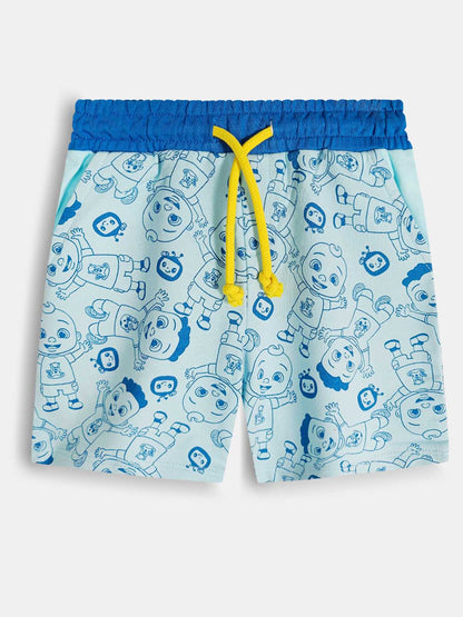 Boys French Terry Blue AOP Shorts