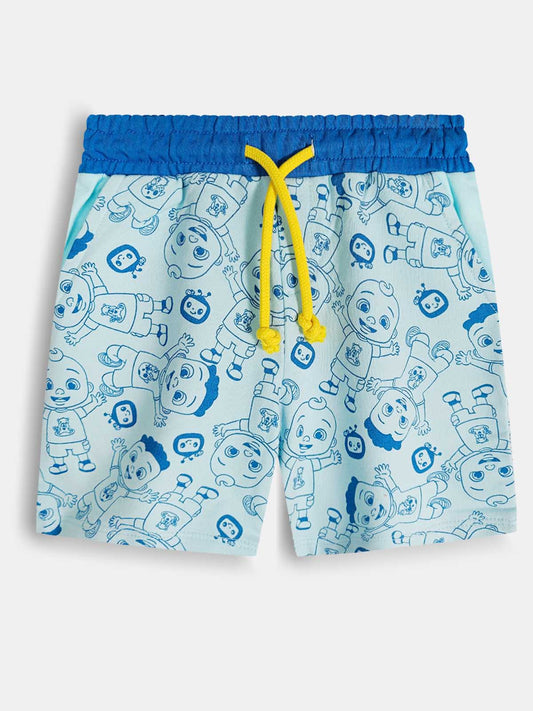 Boys French Terry Blue AOP Shorts