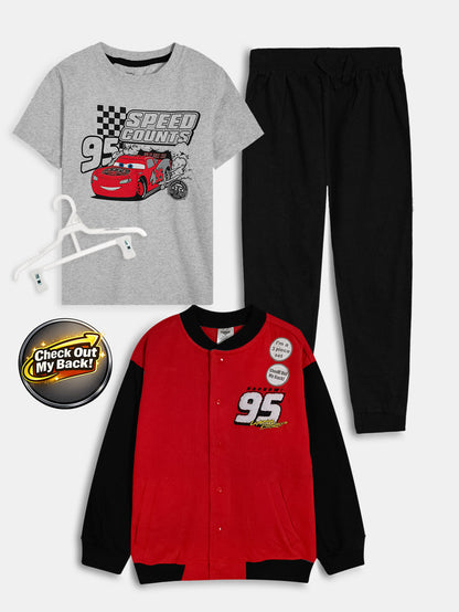 Boys 3-Pc Cars Printed Jogging Set