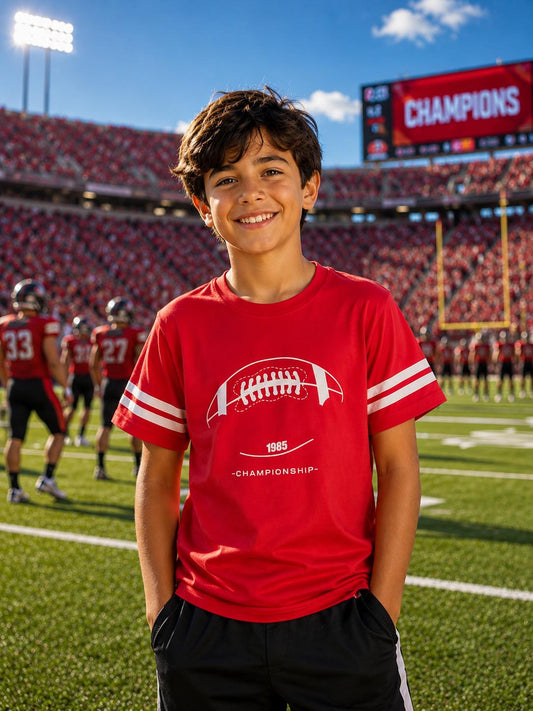Boys Printed Red T-Shirt