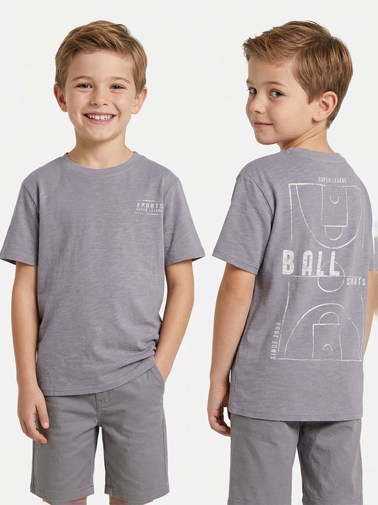 Older Boys Printed Grey T-Shirt