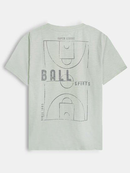 Older Boys Printed Green T-Shirt