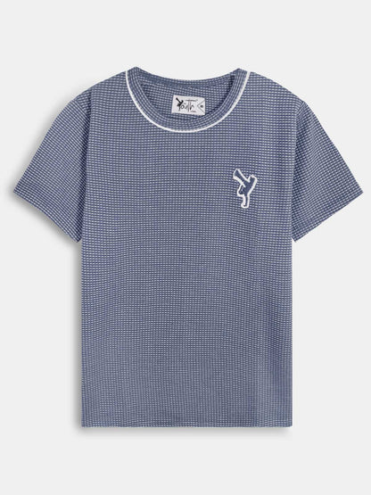 Boys Twotone Waffle T-Shirt Navy