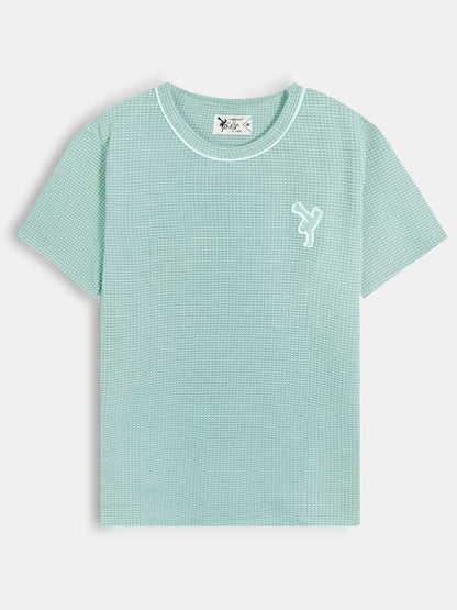 Boys Twotone Waffle T-Shirt Green