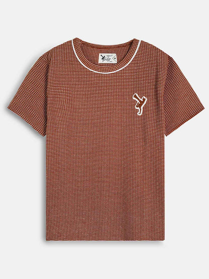 Boys Twotone Waffle T-Shirt D.Brown