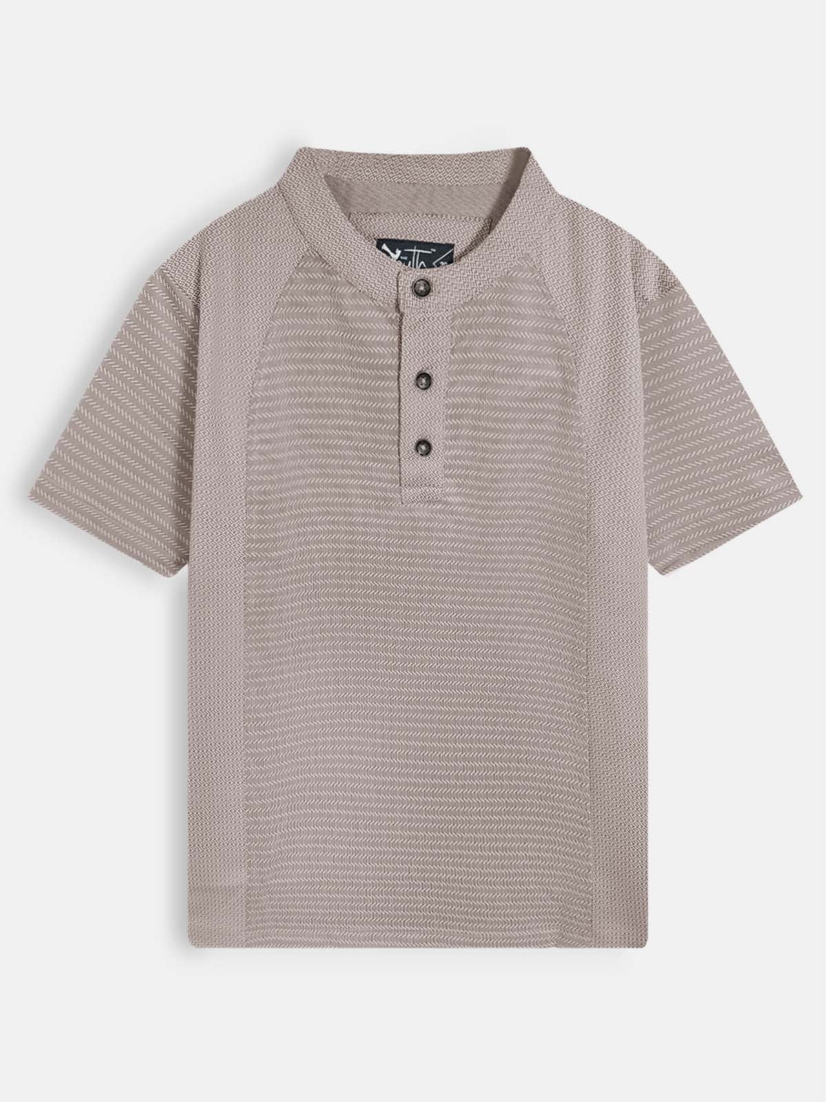 Boys Henley Neck Grey T-Shirt