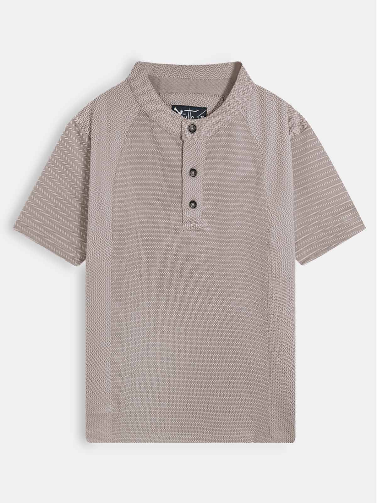 Boys Henley Neck Grey T-Shirt
