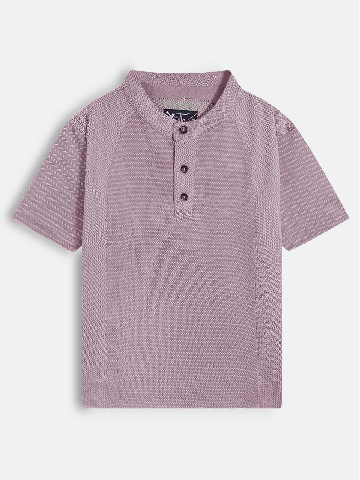 Boys Henley Neck Purple T-Shirt