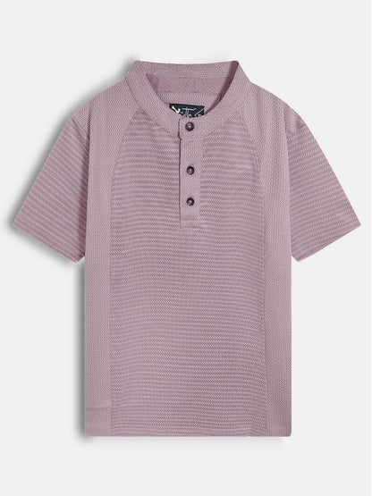 Boys Henley Neck Purple T-Shirt