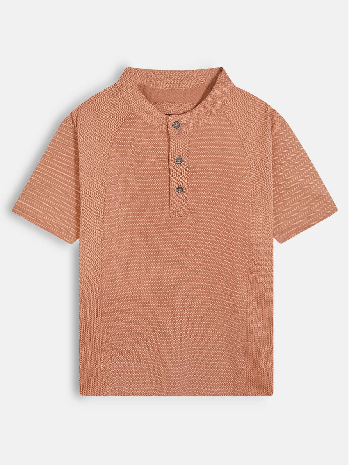 Boys Henley Neck Brown T-Shirt