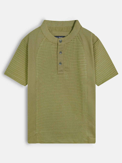 Boys Henley Neck Green T-Shirt