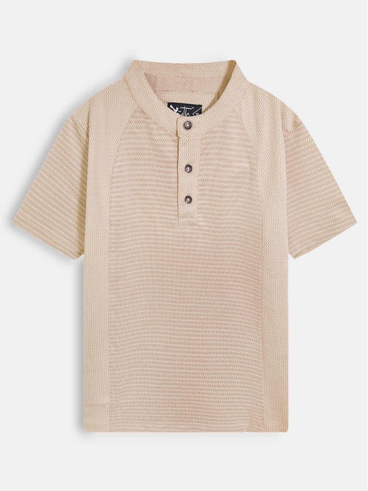 Boys Henley Neck Cream T-Shirt