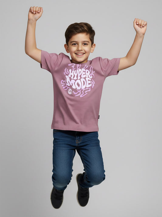 Boys Oversize Fit Berry Purple T-shirt