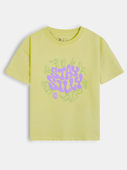 Boys Oversize Fit Lime T-shirt