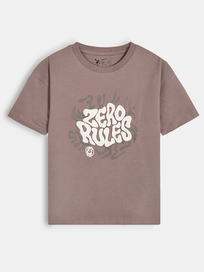 Boys Oversize Fit Brown T-shirt