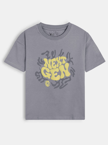 Boys Oversize Fit Grey T-shirt