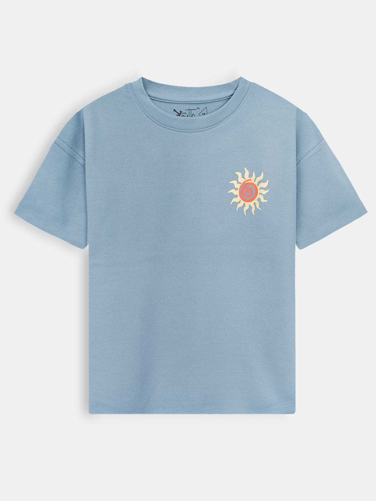 Boys Printed Oversize Fit Blue T-Shirt