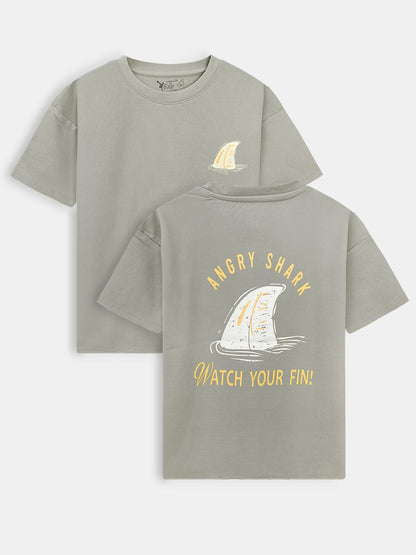 Boys Printed Oversize Fit Green T-Shirt