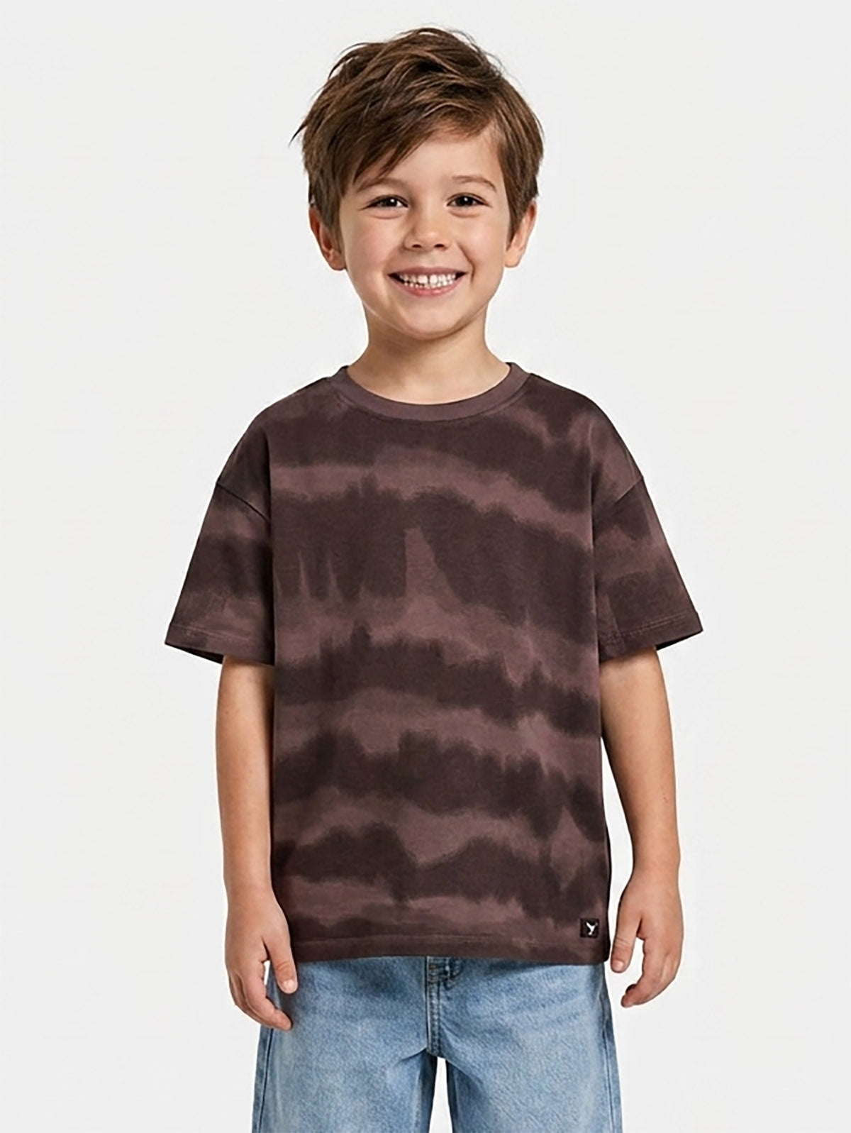 Boys Oversize Fit Brown T-Shirt
