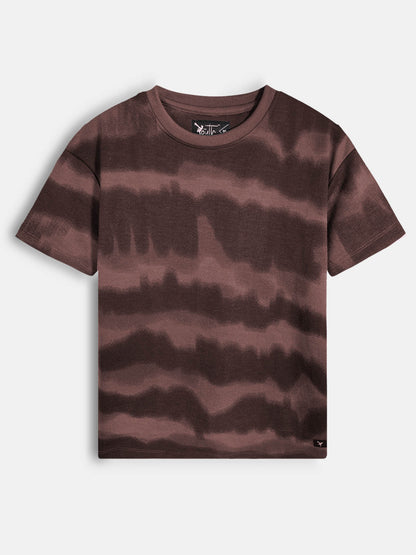 Boys Oversize Fit Brown T-Shirt