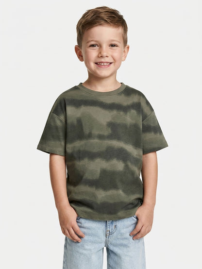 Boys Oversize Fit Green T-Shirt