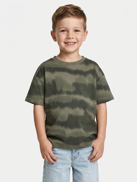 Boys Oversize Fit Green T-Shirt