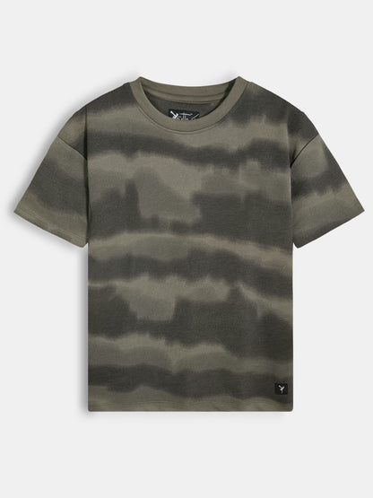 Boys Oversize Fit Green T-Shirt