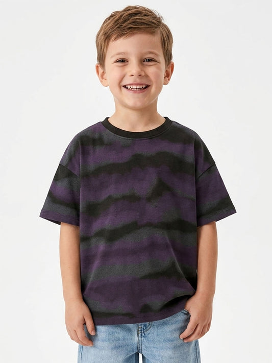 Boys Oversize Fit Purple T-Shirt