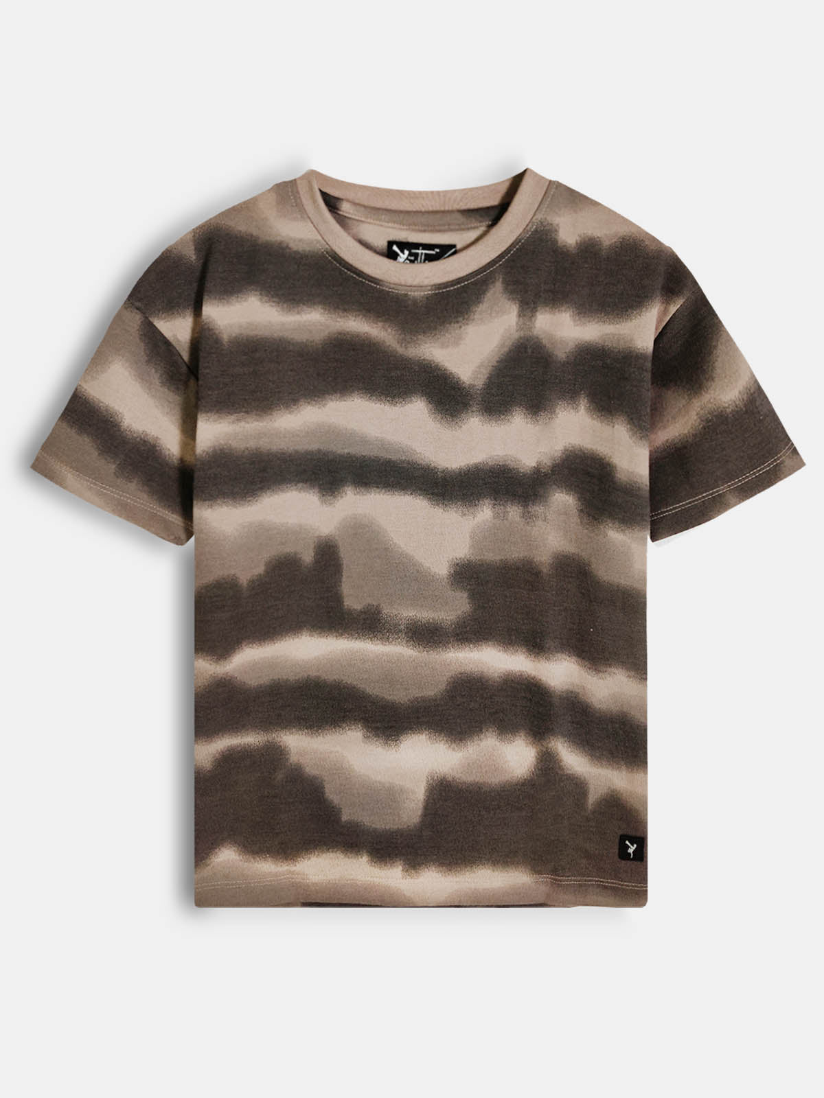 Boys Oversize Fit Light Brown T-Shirt