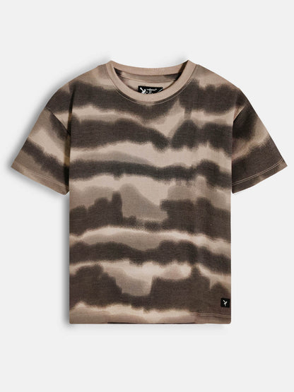 Boys Oversize Fit Light Brown T-Shirt