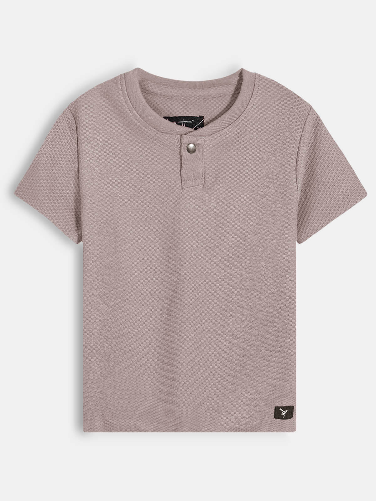 Boys Henley Neck Brown T-Shirt